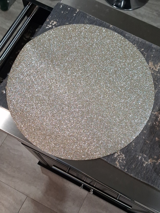 Other - Round Gold Glitter Sparkly Placemats - Set Of 2!